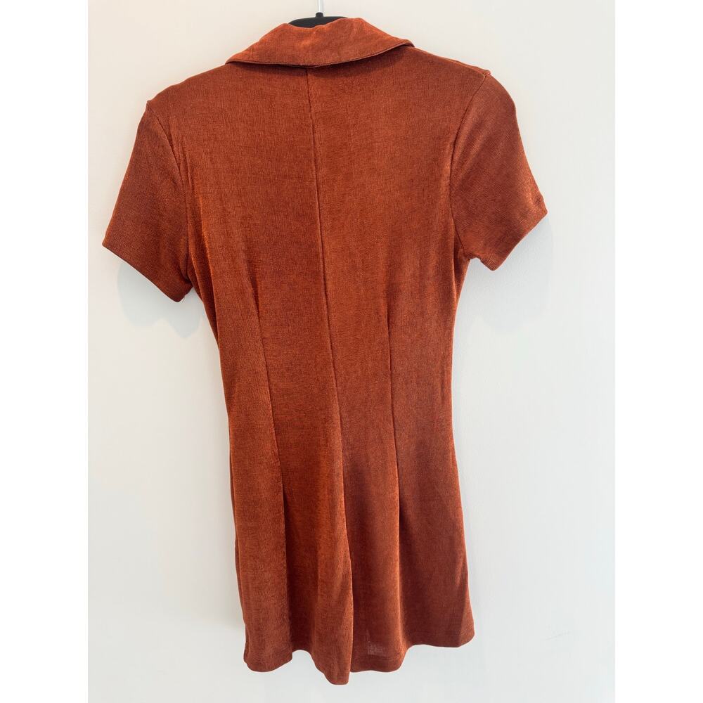 Princess Polly Rust Orange Ruched Button Front Romper - Picture 6 of 7